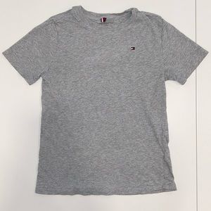 Tommy Hilfiger boy's short sleeve gray cotton medium shirt
